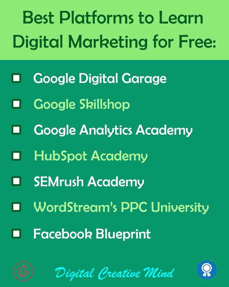 Digital Marketing Learning Checklists