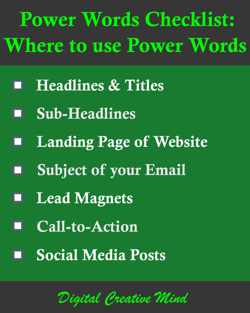 Power Words Checklist