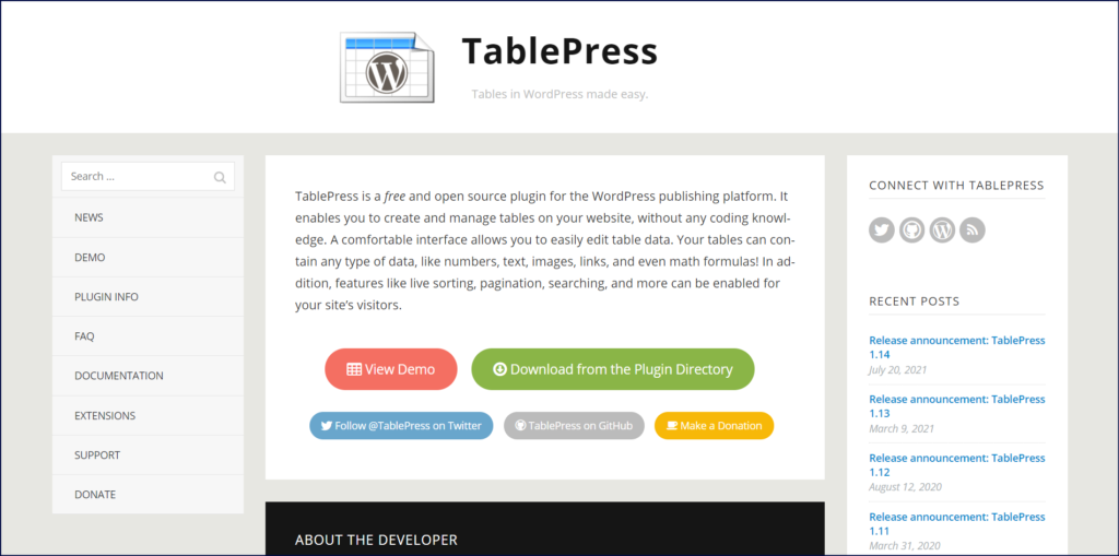 TablePress Plugin