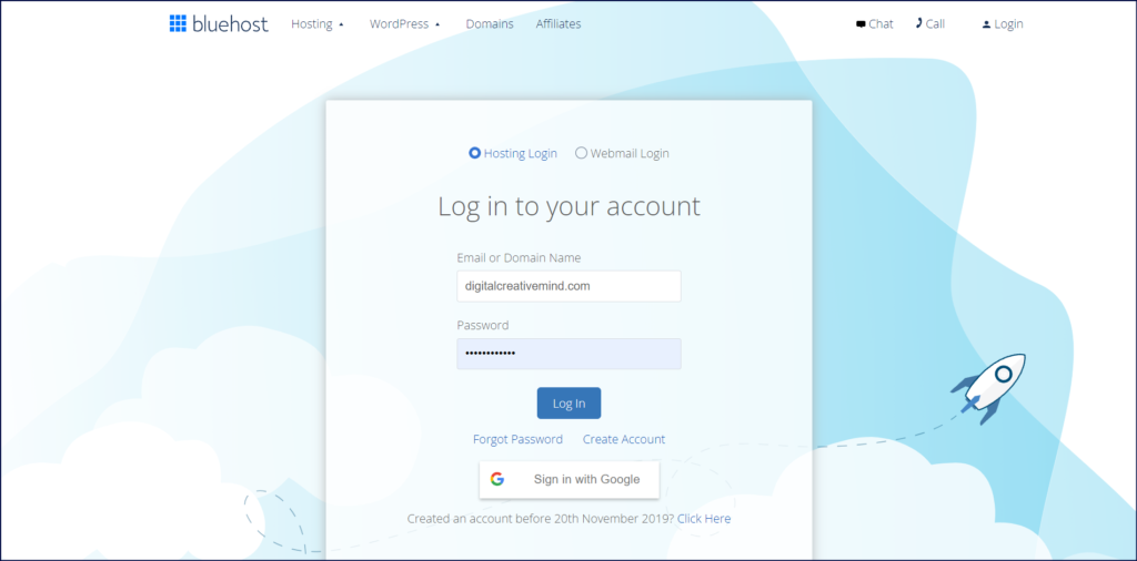 Bluehost Login