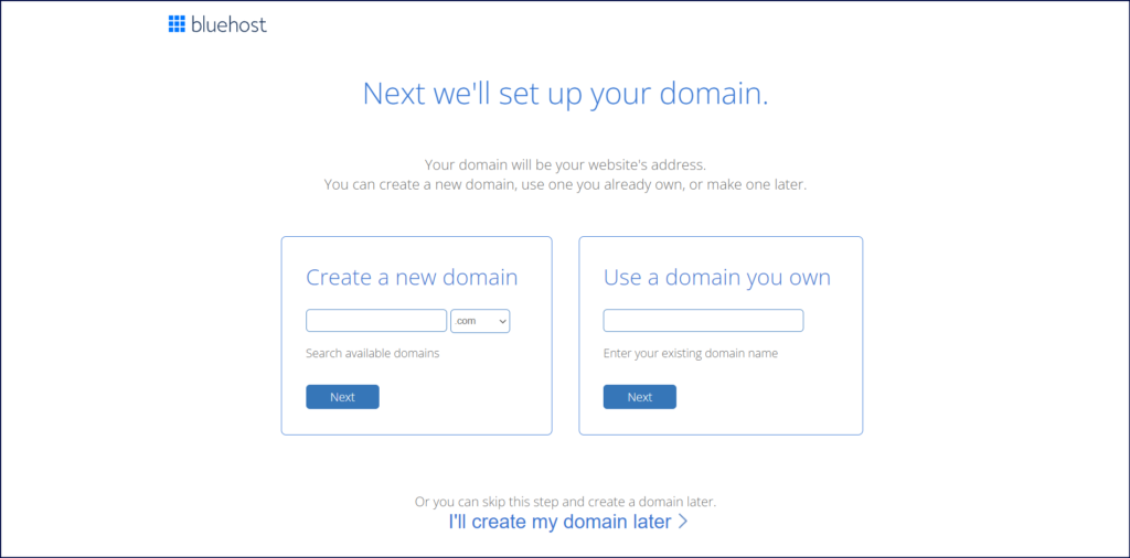 Free Domain (Bluehost)