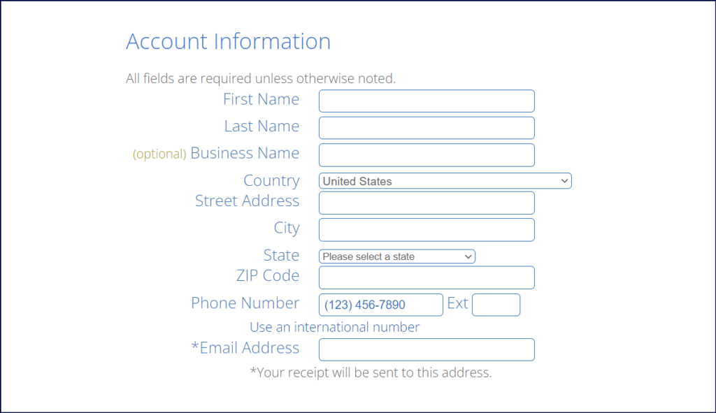Account Details (Bluehost)