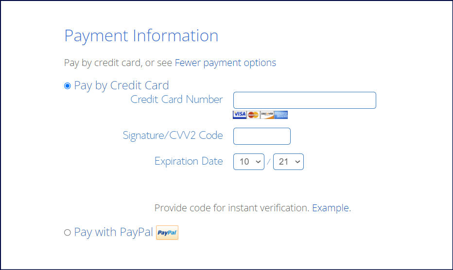 Payment Option (Bluehost)