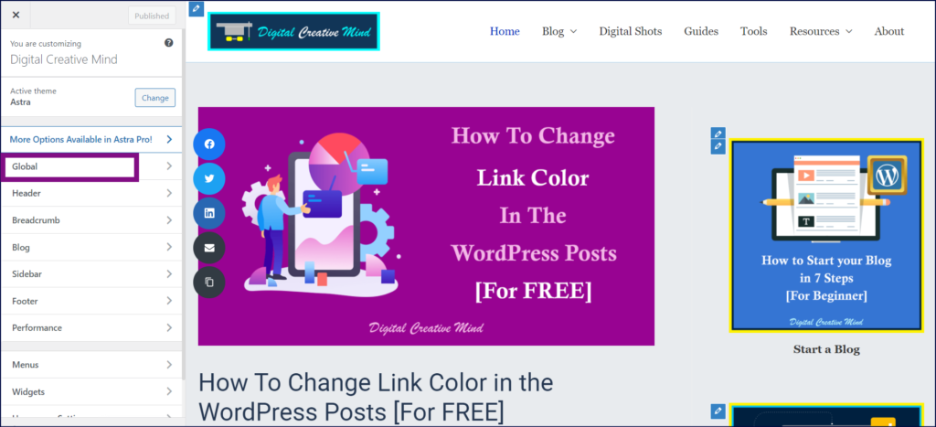 Change Link Color in WordPress