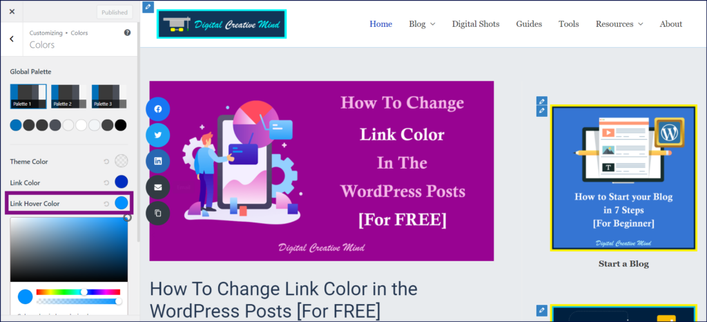 Change Link Hover Color in WP 3