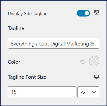 WordPress Settings Website Tagline