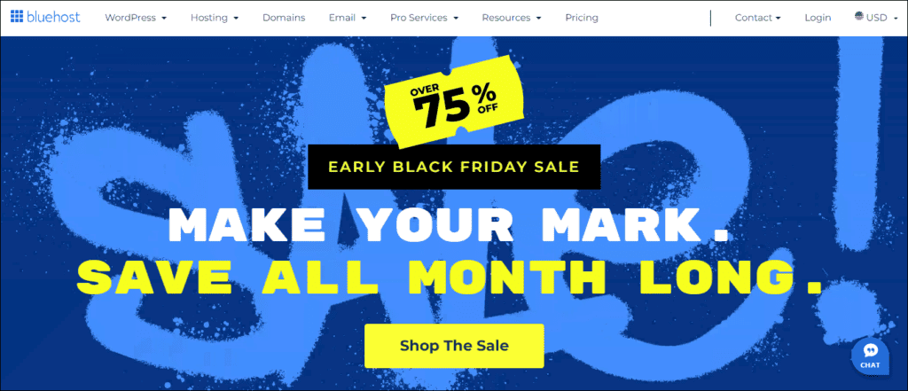 Bluehost Black Friday and Cyber Monday Sale