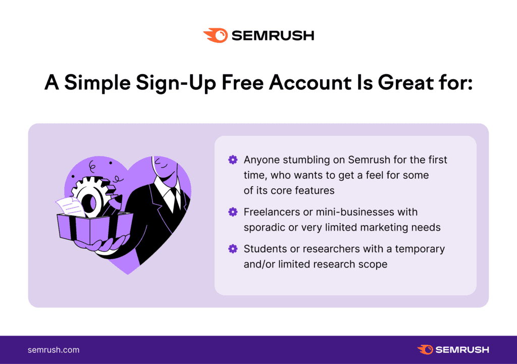 Sign up for Semrush Free Account