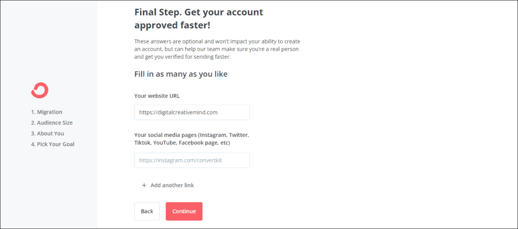 Final step to set up your ConvertKit account