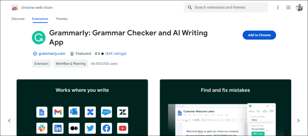 Grammarly - Chrome Extension