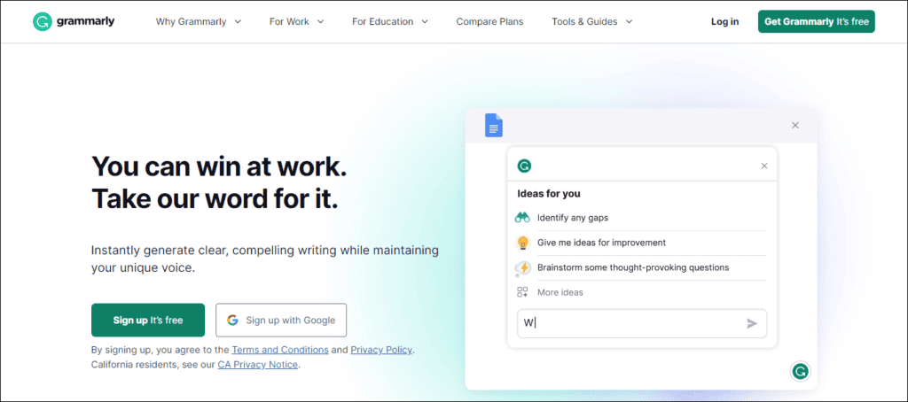 Grammarly Sign-up Free