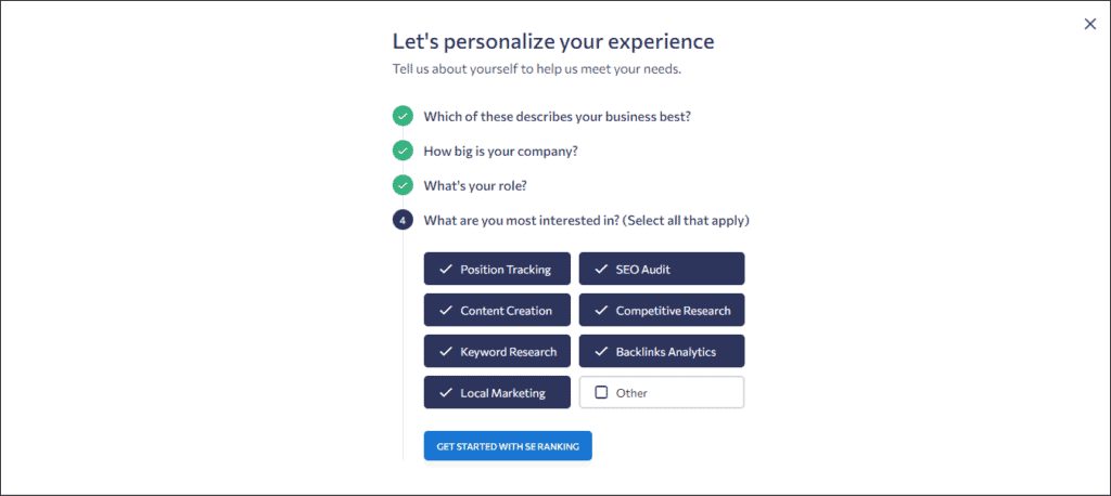 Personalize your Experience