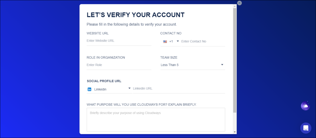 Verify your Cloudways Account