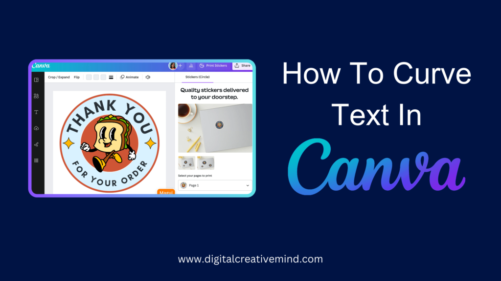 How to curve text in Canva