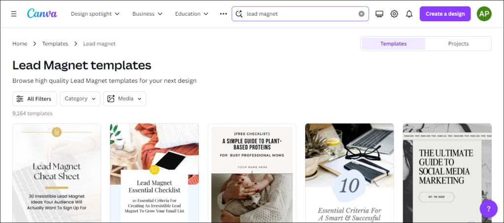 Canva - Lead Magnets Templates to build an email list