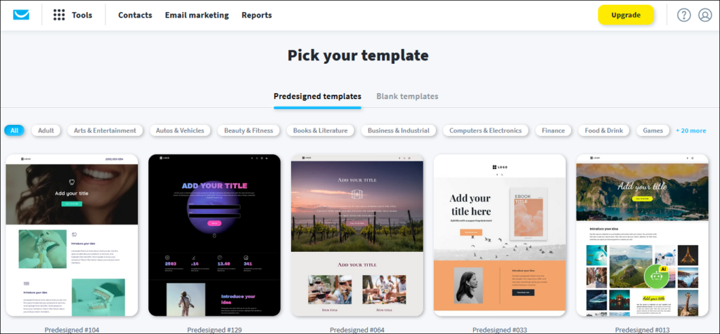 GetResponse - Landing Page Templates