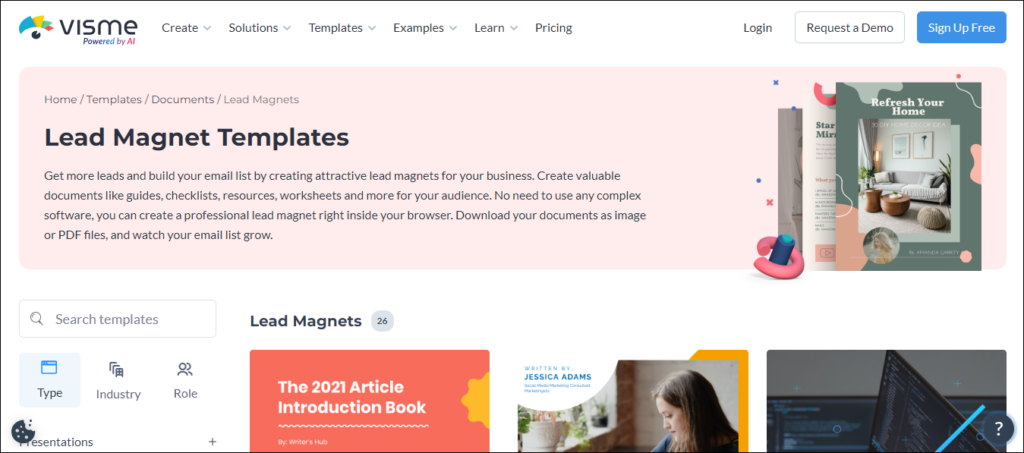 Visme - Lead Magnet Templates