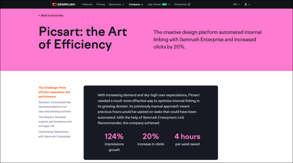 Semrush Success Stories - Picsart - the Art of Efficiency