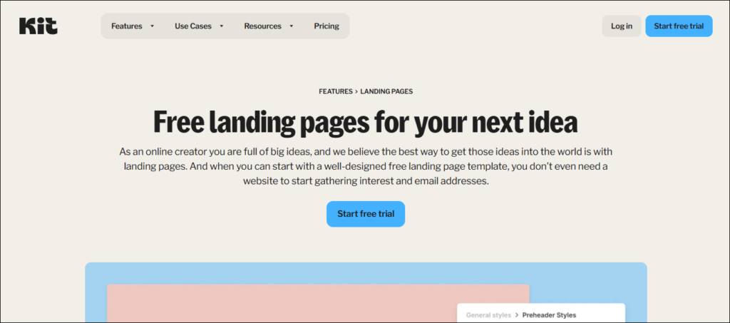 Kit - Free Landing Pages