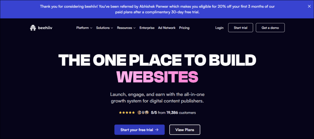 beehiiv - HP - 20% OFF